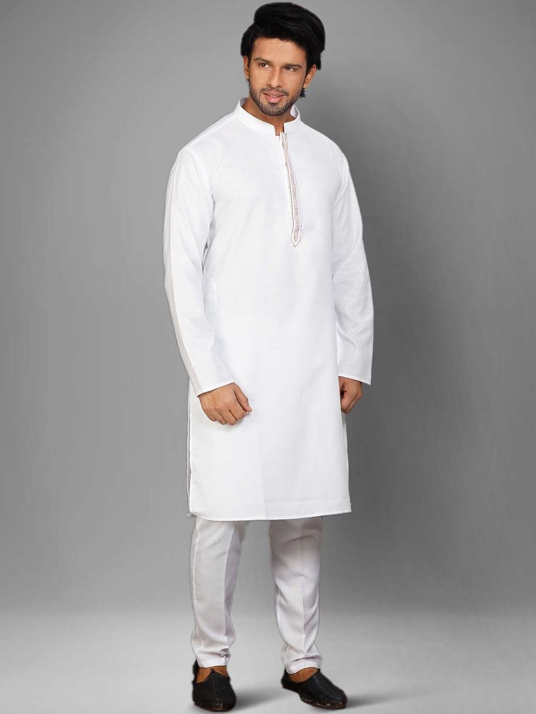 Men Embroidered Regular Thread Work Pure Cotton Kurta with Trousers