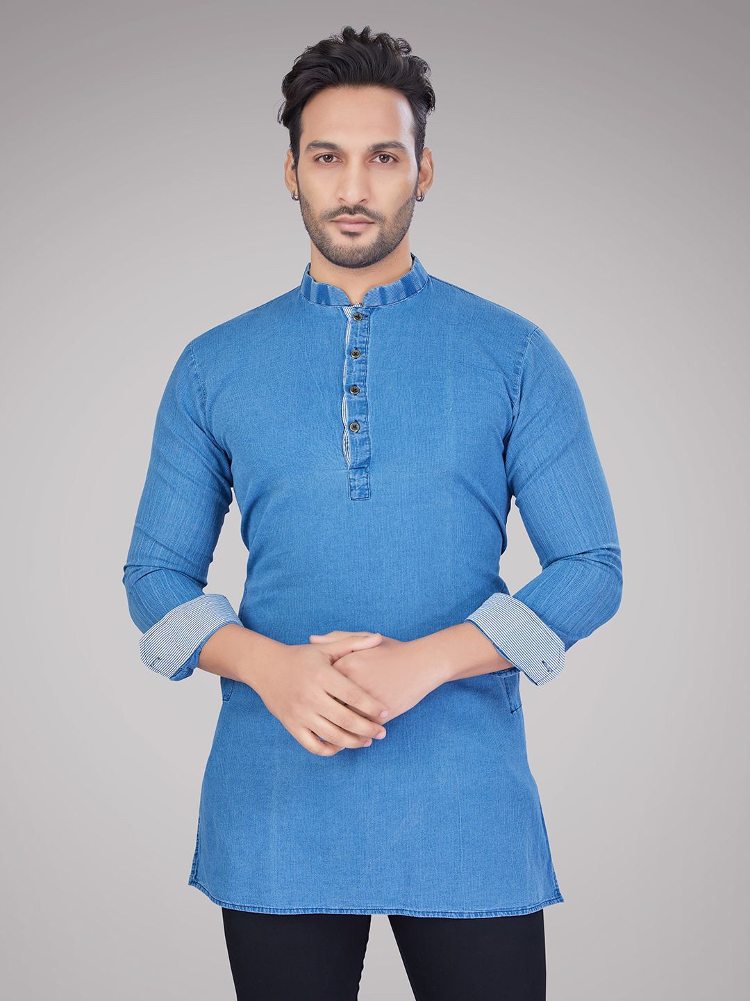 Men Mandarin Collar Kurta
