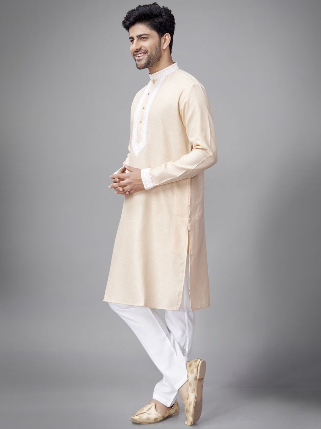 Men Solid Kurta with Pyjamas