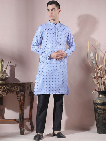 Men Printed Regular Kurta with Trousers