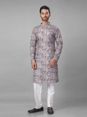 Men Ethnic Motifs Printed Full Sleeve Calf Length Kurta